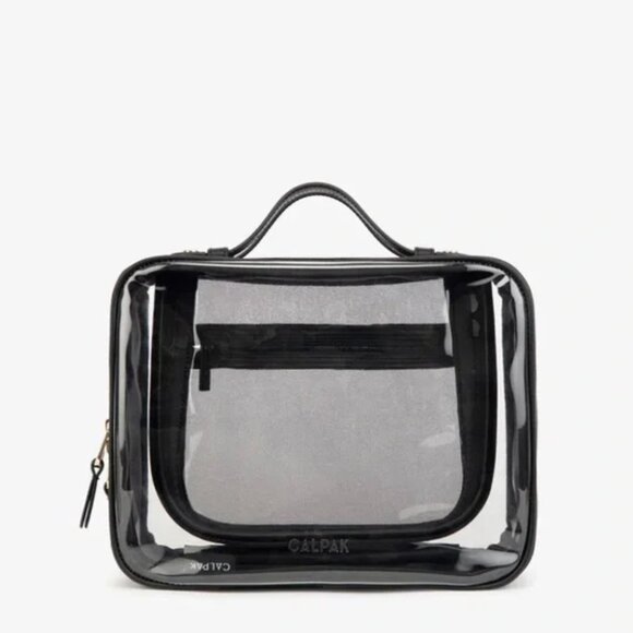 New with Tag CALPAK - Large Clear Cosmetics Case (Black) - Picture 1 of 3